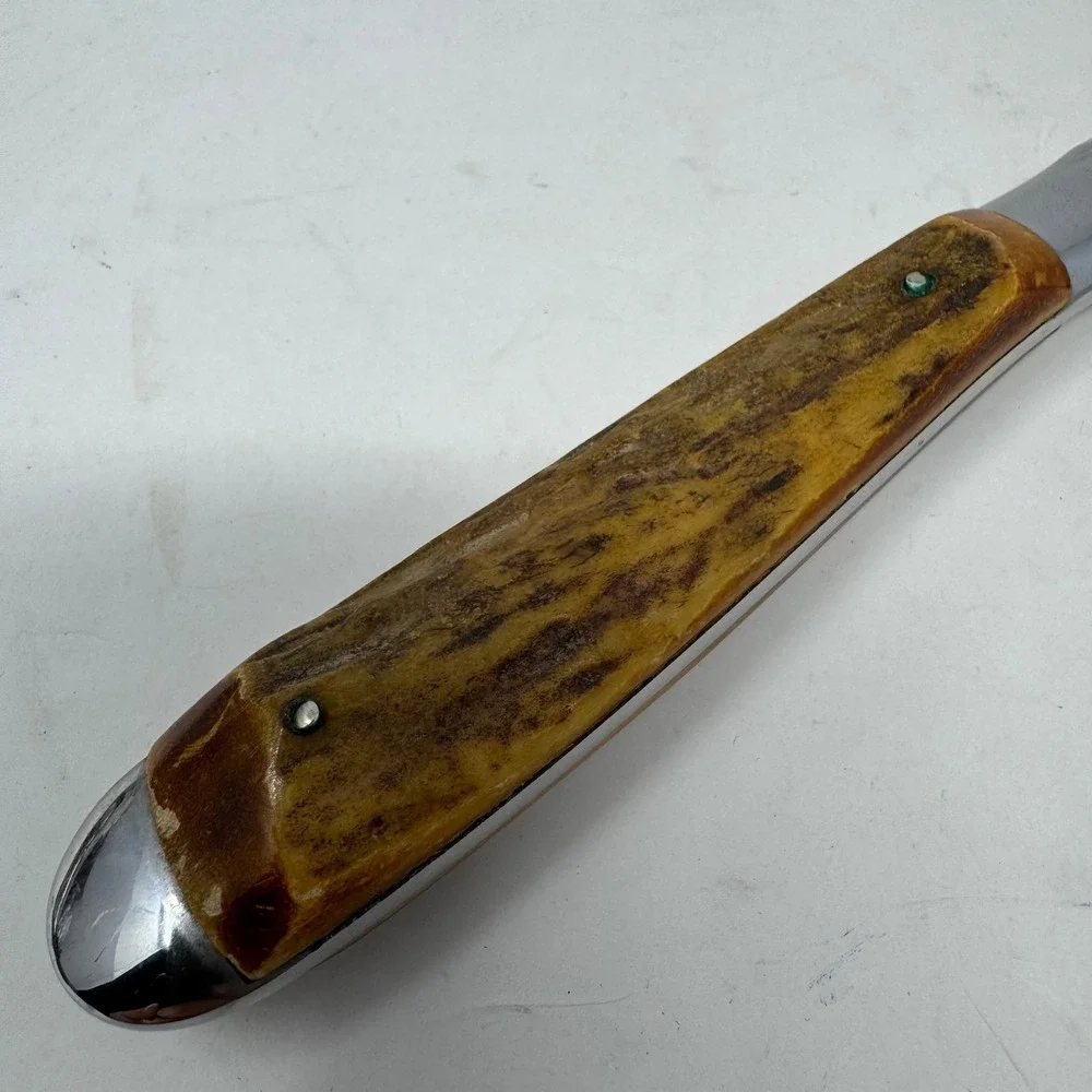 Abercrombie & Fitch Co Germany Stainless Carving Knife Stag Antler Handle‎ 12in